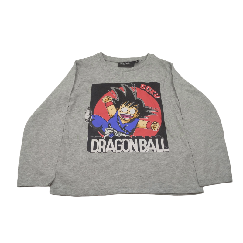 Camiseta Manga Larga Niño Gris Goku Dragon Ball