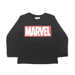 Camiseta Manga Larga Niño Negra Marvel