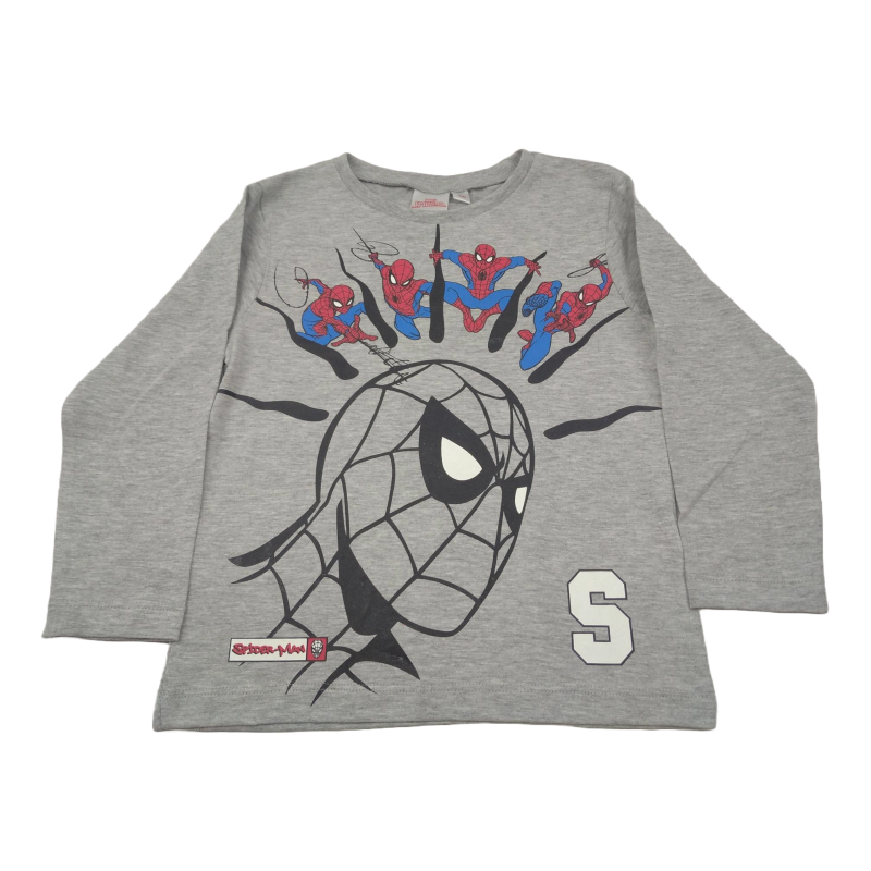 Camiseta Manga Larga Niño Gris Spider-Man Marvel