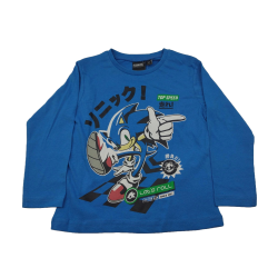 Camiseta Manga Larga Niño Azul Sonic