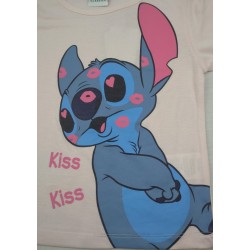 Camiseta Manga Larga Niña Rosa Stitch Disney