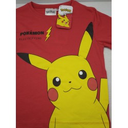 Camiseta Manga Larga Niño Roja Pikachu Pokémon