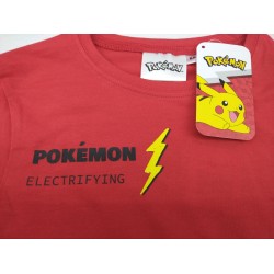 Camiseta Manga Larga Niño Roja Pikachu Pokémon