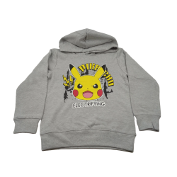 Sudadera Capucha Niño Gris Pikachu Pokémon