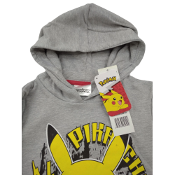 Sudadera Capucha Niño Gris Pikachu Pokémon