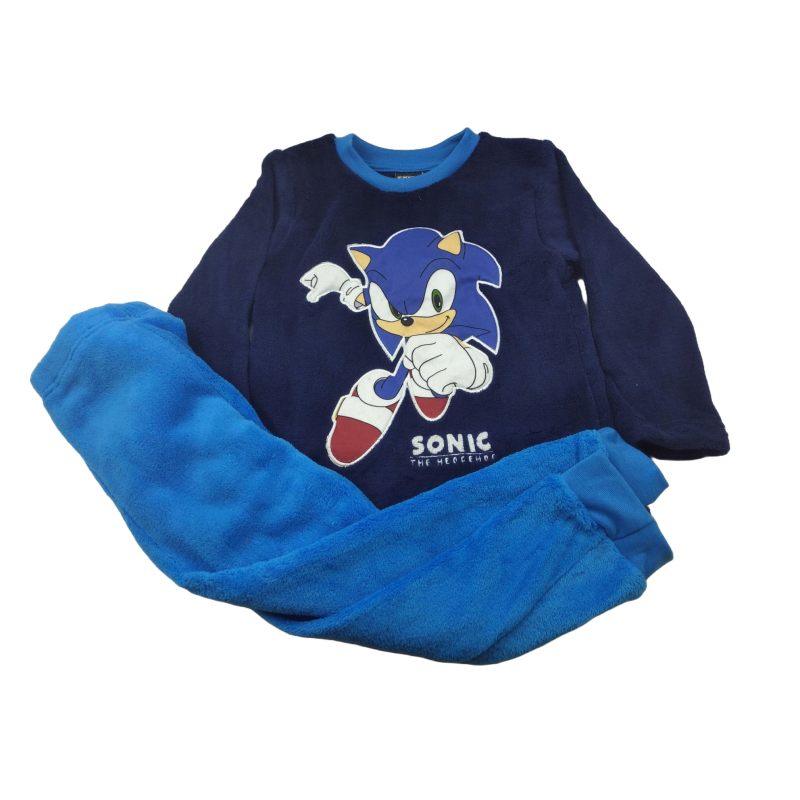 Pijama Largo Niño Coralina Azul Oscuro Sonic