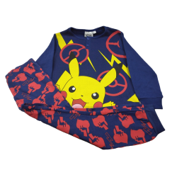 Pijama Largo Niño Azul Oscuro Pikachu Pokémon