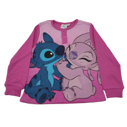 Pijama Largo Niña Rosa Stitch y Angel Disney