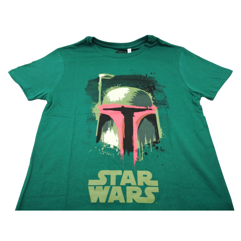 Camiseta Verde Casco Boba Fett The Mandalorian Star Wars