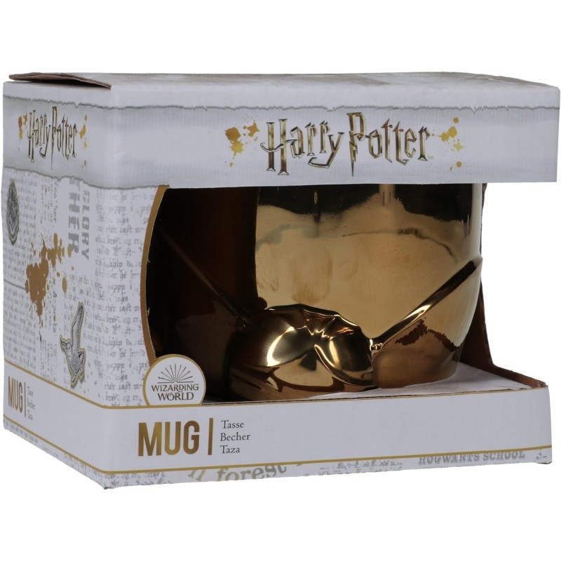 Taza 3D Snitch Dorada Harry Potter