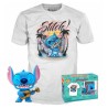 Pack Figura POP Stitch con Ukelele (Terciopelo) & Camiseta Stitch Disney