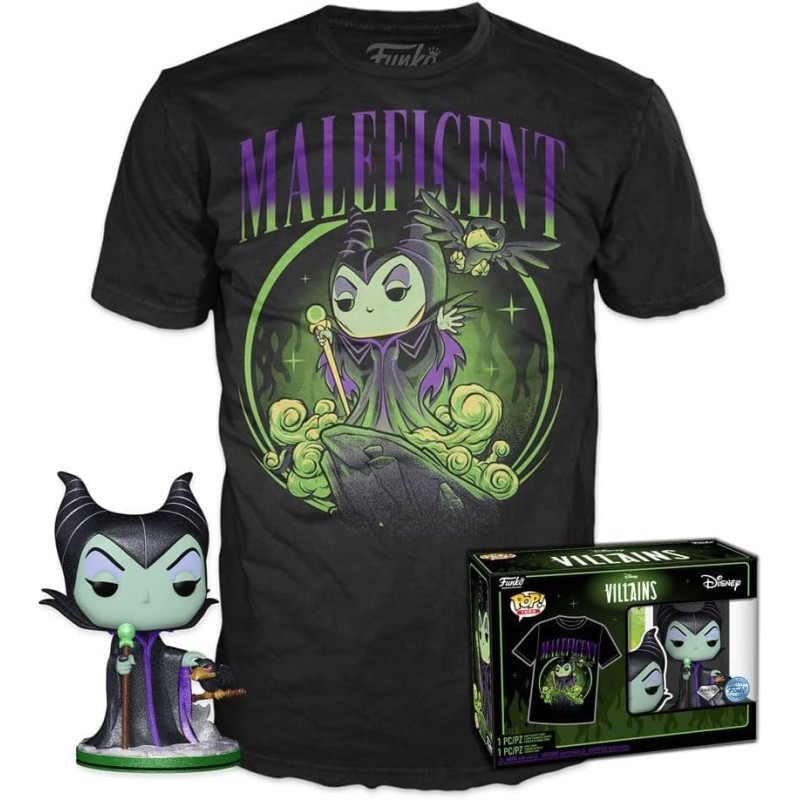 Pack Figura POP Maléfica (Brillantina) & Camiseta Maléfica Disney