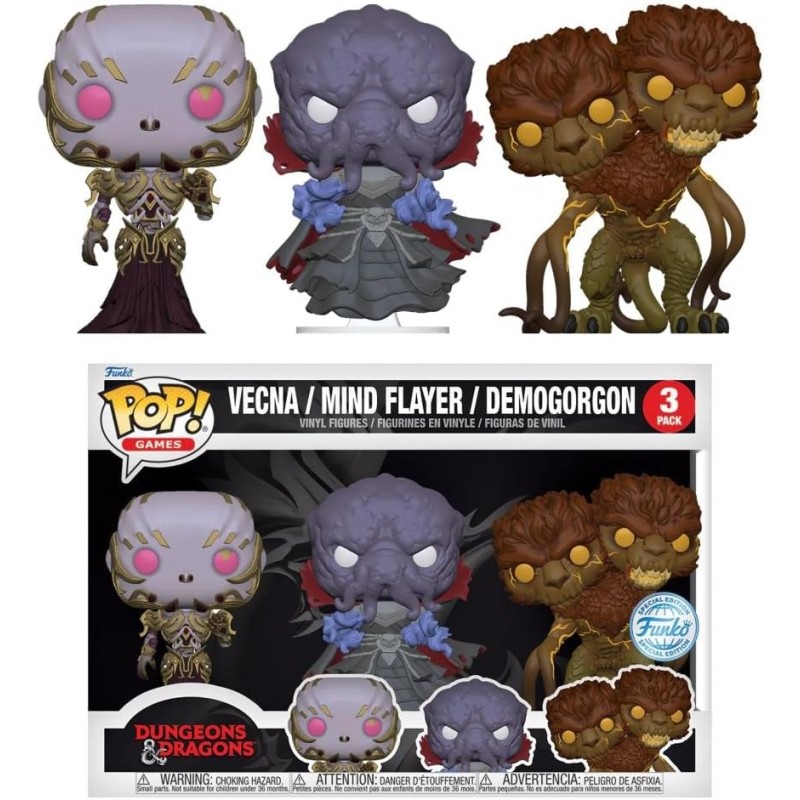 Figura POP  Villanos Vecna, Mind Flayer, Demogorgon (Edicion Especial)