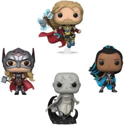 Figuras POP Thor, Mighty Thor, Valkyrie & Gorr Cuatro figuras de Edicion Especial