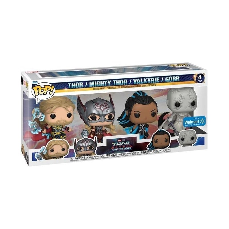 Figuras POP Thor, Mighty Thor, Valkyrie & Gorr Cuatro figuras de Edicion Especial