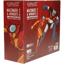 Set 2 Figuras Coleccionables Mazinger Z y Afrodita A con Peana de Exposición, 18 cm y 15 cm