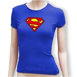 Camiseta azul Superman Logo Chica
